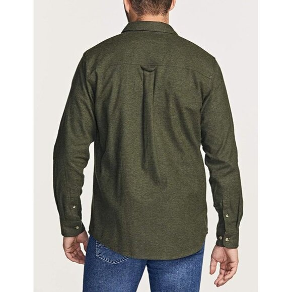 CQR Mens All Cotton Flannel Shirt Long Sleeve Brushed Soft Hunter Green size 2XL - Picture 3 of 8